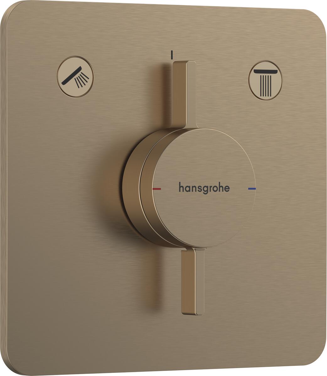 hansgrohe DuoTurn Q Mischer Unterputz für 2 Funktionen, Metall|Kunststoff, 29,5 l/min, Brushed Bronze (75414140)