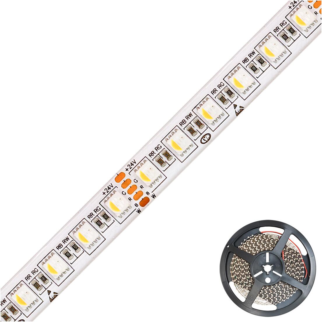 EVN SB-Serie LED-Strip, IP54, 24V/DC, 20W/m, max. 1400lm/m, 84LED/m, 5m-Rolle, RGB+W(3000K), Multicolor-Chips (LSTRSB5424420509902)