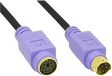 InLine PS/2 Verlängerung, Stecker / Buchse, PC99, violette Stecker, PREMIUM, 2m (13342W)
