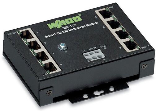 Wago 852-112 Industrial ECO-Switch 8-Port, 100 Base-TX, schwarz