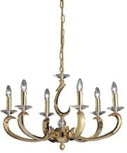 Brumberg RAVENNA Pendelleuchte inkl. Kette 700 mm und Baldachi, E14, 6x40W, gold glänzend (50804050)