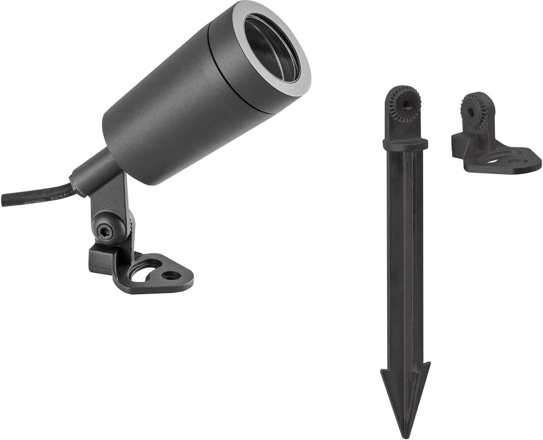 EVN Gartenspot, GU10, max. 6W, IP65, 230V, 1,7m Zuleitung mit Schutzkontaktstecker, anthrazit (L651523)