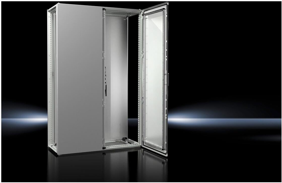 Rittal VX 8080.000 Anreih-Schranksystem, BHT: 1000x1800x400 mm, Stahlblech, mit Montageplatte, doppeltürig an Frontseite