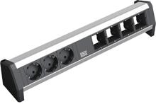 Bachmann DESK Steckdosenleistung, 3xSchuko, 4xABD, IP20, aluminium (902.003)