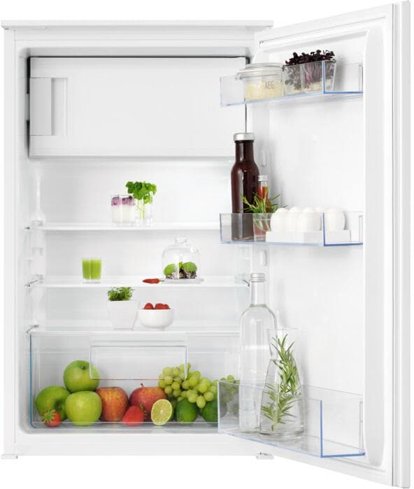 AEG OSF5O880ES Einbaukühlschrank mit Gefrierfach, Nischenhöhe 88 cm, 124 L, Schlepptürtechnik, Touch electronic control