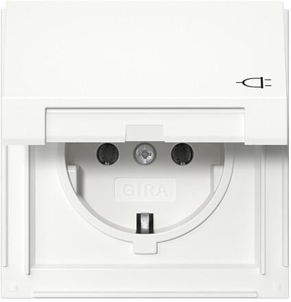 Gira 445466 SCHUKO-Steckdose 16 A 250 V~ mit Klappdeckel TX_44, Reinweiß