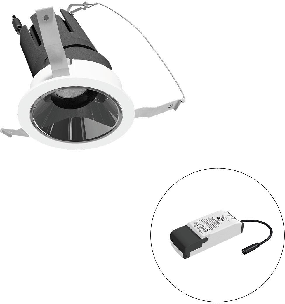 EVN SELECTO LED Deckeneinbau, rund, schwenkbar, IP20, 220-240V/AC, 13W, 4000K, 1593lm, inkl. Netzgerät, Phase, Reflektor silber/hochglänzend, 4.654,00