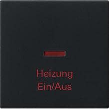 Gira 0678005 Wippe mit Kontrollfenster und Aufdruck "Heizung Ein/Aus", System 55, schwarz matt