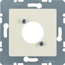 Berker 141202 Zentralplatte für XLR-Rundsteckverbinder, D-Serie, S.1/B.3/B.7, weiß glänzend