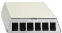 Rutenbeck PP-UM A-6 Ap rw, Patchpanel zur Aufnahme von max. 6 Universalmodulen und Keystonemodulen KMK, Aufputz, für Tisch-/Wandmontage, REG-Montage mit Hutschienenadapter, reinweiß (23911106)