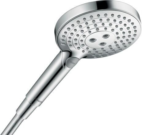 hansgrohe Raindance Select S Duschkopf 120 3 Strahlarten PowderRain wassersparend, Kunststoff, 8 l/min, 125 mm, Chrom, (26515000)