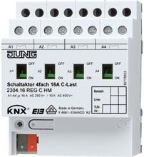 Jung 2304.16REGCHM KNX Schaltaktor 4fach C-Last, REG Reiheneinbaugeräte