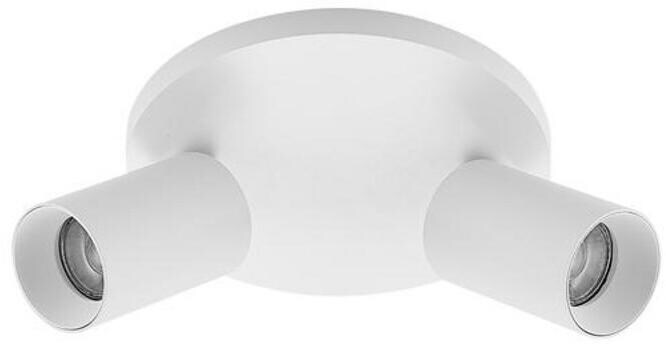 Brumberg TAGES Decken-Anbauleuchte für GU10-LED-Retrofit-Lampe, Metallgehäuse, Metallschirm, 2-fach, rund, weiß struktur (57136170)