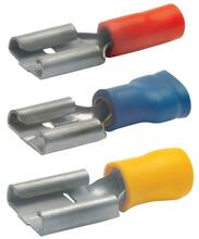 Klauke 7509 Isolierte Flachsteckhülsen, Messing verzinnt, 4-6mm², gelb, 100 Stück
