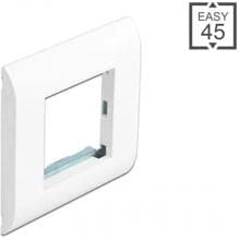 Delock Easy 45 Modulträger mit Abdeckrahmen, 80x80mm, Kunststoff, weiß (81300)