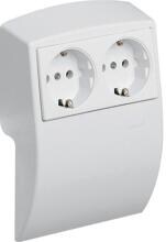 Hager L22509010 Doppelsteckdose, SL 20051, reinweiß