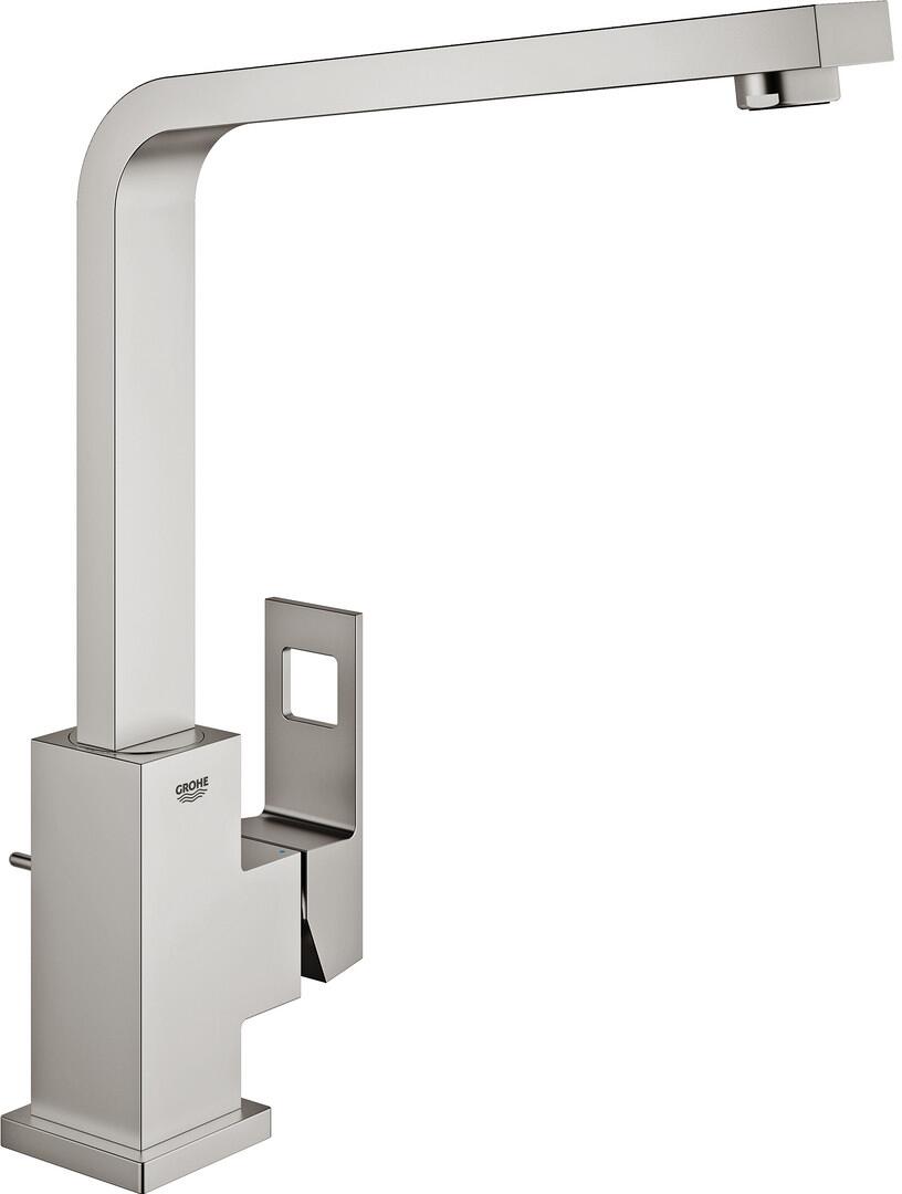 GROHE Einhand-Spültischbatterie Eurocube 31255, schwenkbarer Gussauslauf, supersteel (31255DC0)