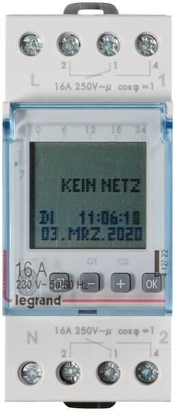 Legrand AlphaRex³ D22 BLE 230VAC Wochenzeitschaltuhr 2-Kanal (412722)