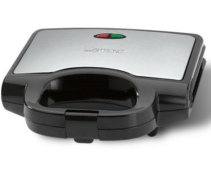 Clatronic ST 3778 Sandwichtoaster, dreieckige Sandwichplatten, Antihaftbeschichtung, schwarz/edelstahl (263973)