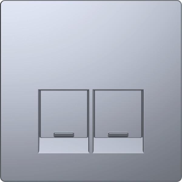 Merten Zentralplatte für Schneider Electric-Connector, System Design, 2fach, Edelstahl (MEG4572-6036)