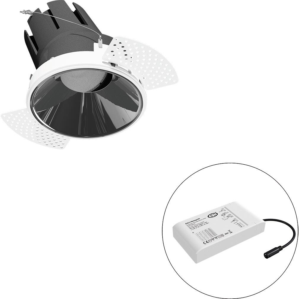 EVN SELECTO LED Deckeneinbau, rund, drehbar, IP20, 220-240V/AC, 6W, 4000K, 4655lm, inkl. Netzgerät, DALI, Reflektor silber/hochglänzend, 33.903,00cd,