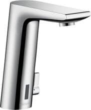 hansgrohe Metris S Elektronik-Waschtischarmatur mit Temperaturregulierung Batteriebetrieb, Messing, 5 l/min, mit Rückflussverhinderer, Chrom (31100000)