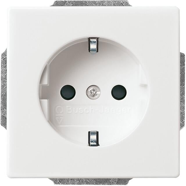Busch-Jaeger 20 EUCBLI-84 SCHUKO Steckdosen-Einsatz Busch-steplight mit Nachtorientierungslicht, Solo, studioweiß (2CKA002013A5294)