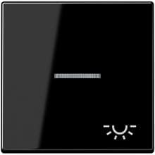 Jung A590KO5LSW Wippe mit Symbol "Licht", mit Lichtleiter, A 500, A plus & A creation, schwarz