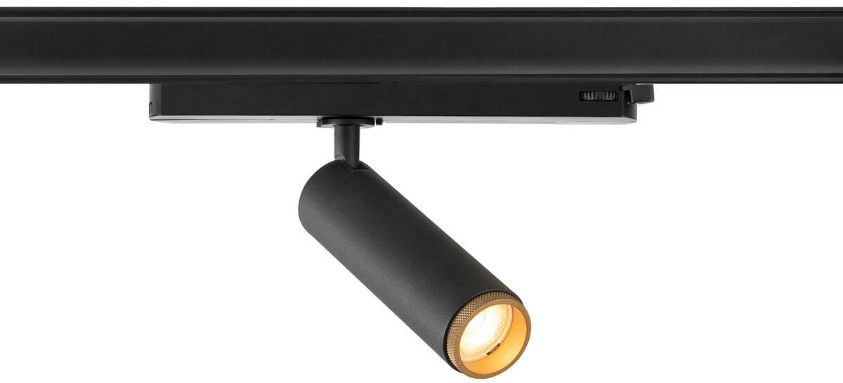 SLV GRIP! M Spot für 3-Phasen Hochvolt-Schienen-System, Ø4,3cm, 2000-3000K, Dim-to-Warm, Phase, 15W, schwarz/gold (1008446)