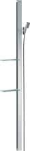 hansgrohe Unica Duschstange E 150 cm mit Isiflex Duschschlauch 160 cm und Ablagen, Metall/Sicherheitsglas/Kunststoff, Chrom, (27645000)