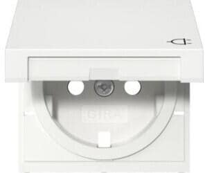 Gira 494203 Abdeckung für SCHUKO-Steckdose 16 A 250 V~ mit Klappdeckel und Shutter System 55 Reinweiß glänzend