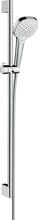 hansgrohe Croma Select E Duschset 110 Vario wassersparend mit Duschstange 90 cm, Messing, 9 l/min, 110 mm, Weiß/Chrom (26593400)