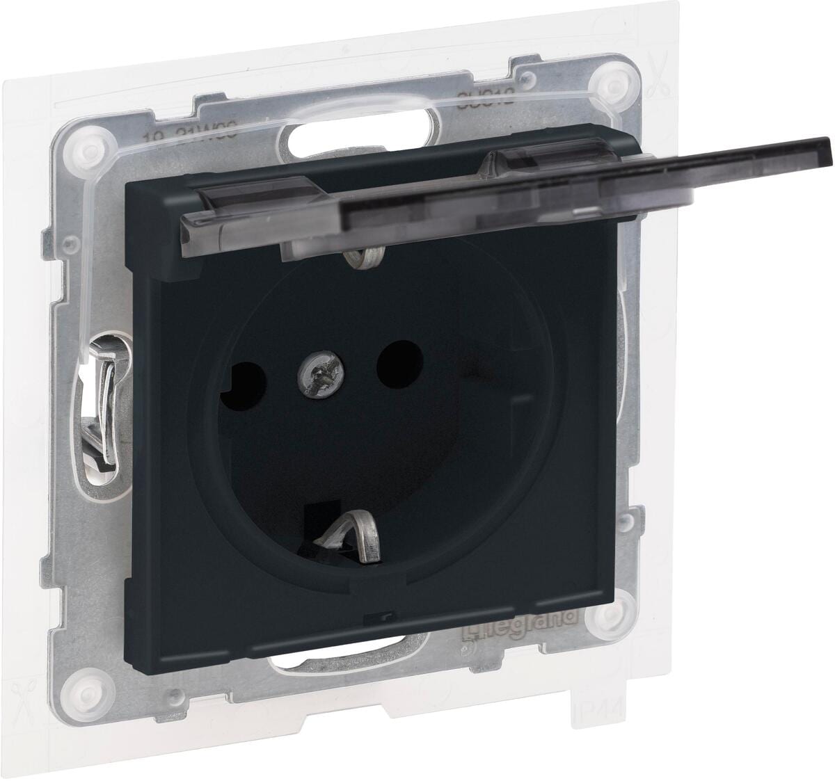 Legrand SEANO XLR-Dose 3-polig Männlich, Anthrazit, Mit Abdeckung & Schraubklemmen, Inkl. Malerschutz – 765462