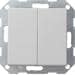 Gira 0125015 Tastschalter 10 AX 250 V~ mit Wippe, 2fach, Serienschalter, System 55, grau matt