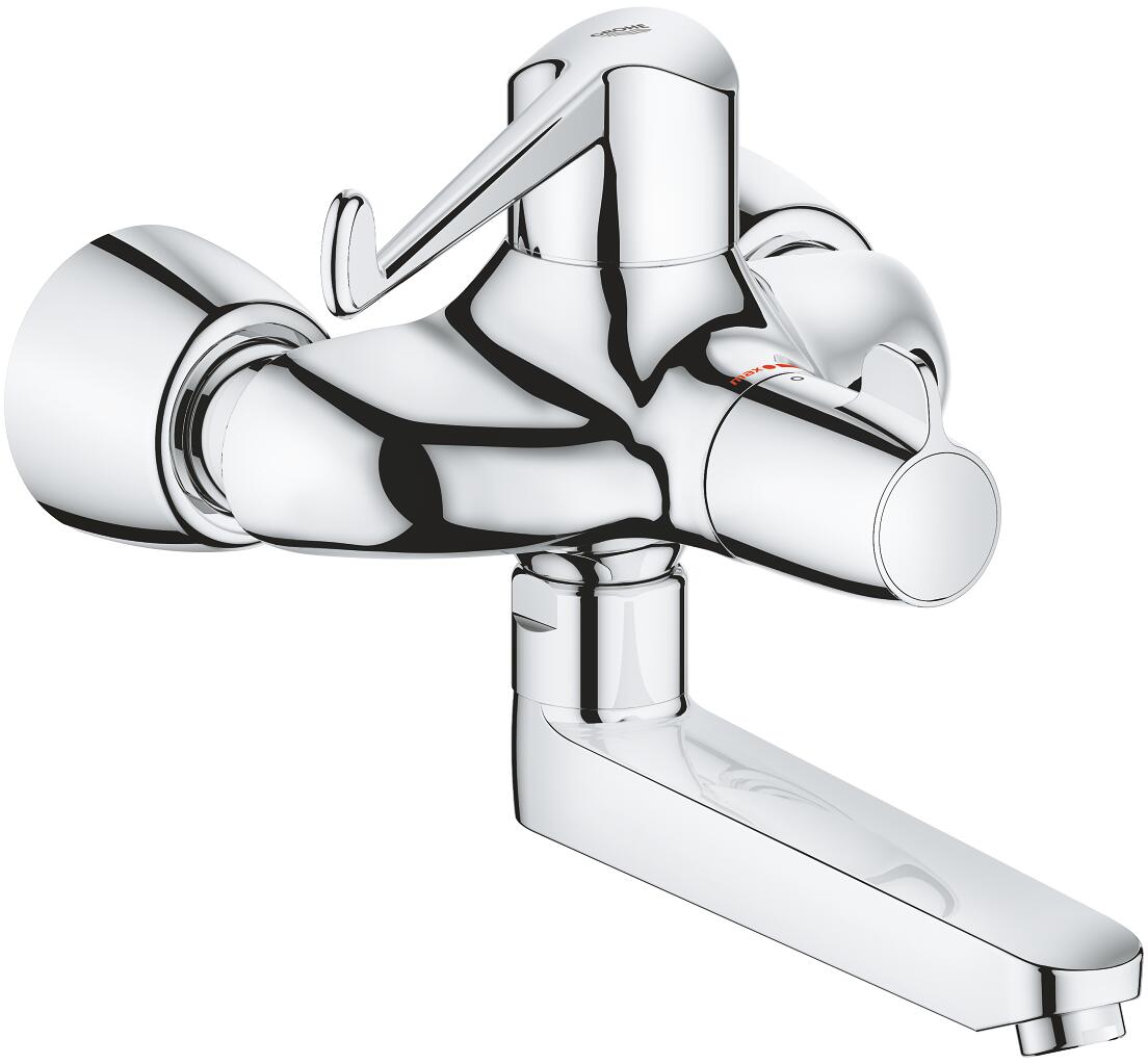 GROHE Grohtherm Special Thermostat-Waschtischbatterie, für Armhebelbetätigung, Wandmontage, Ausladung 255 mm, chrom (34020001)