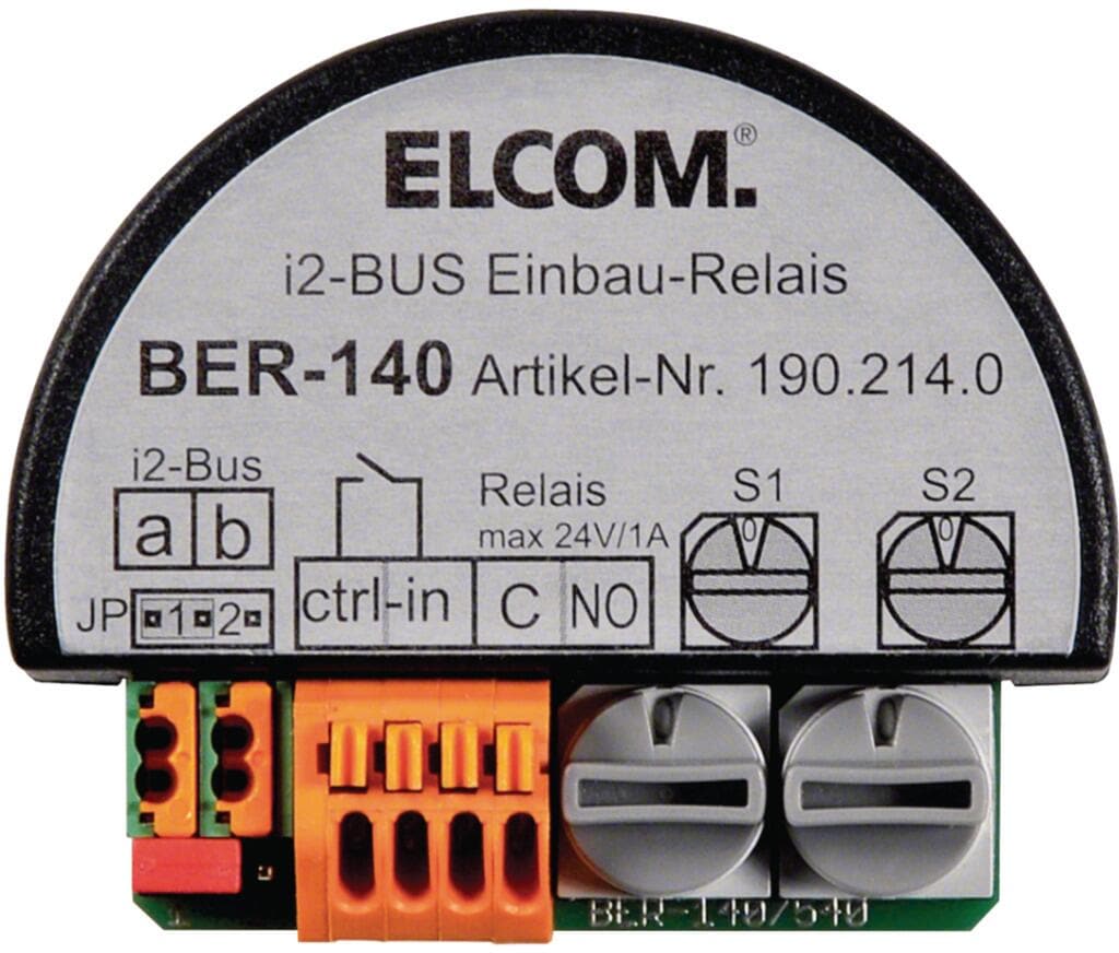 Elcom BER-140 i2Audio Schaltrelais, 1-fach, mit Eingang, Unterputz, schwarz (1902140)