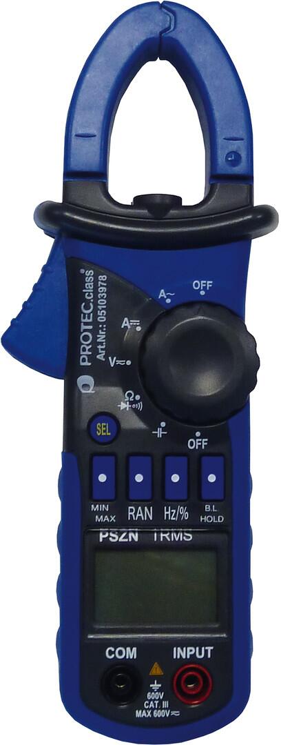 PROTEC.class PSZN TRMS Stromzange, 600V AC DC TRMS, inkl. 3 x AAA Batterien