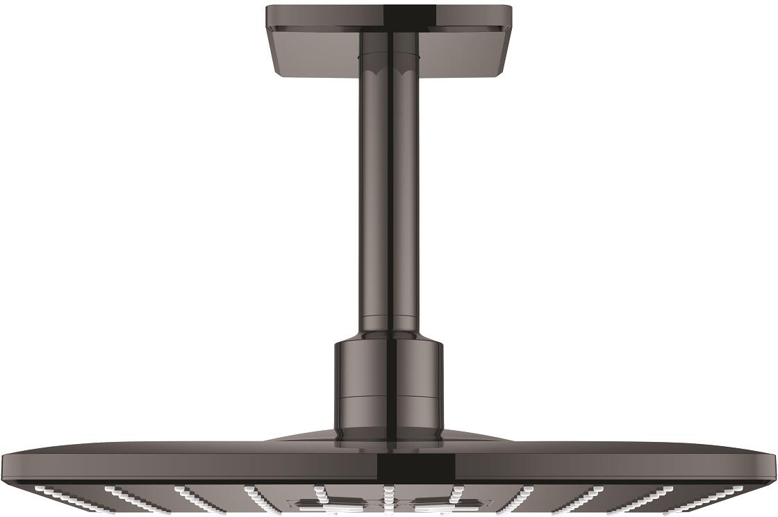 GROHE Rainshower Smartactive 310 Cube Kopfbrauseset, Deckenauslass 142mm, 2 Strahlarten, hard graphite (26481A00)