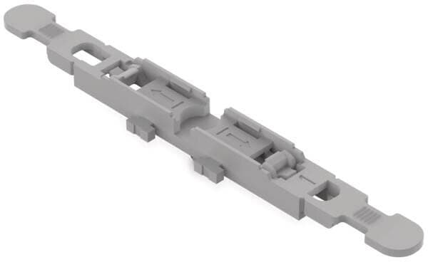Wago Befestigungsadapter mit Zugentlastung für Durchgangsverbinder, mit Hebel, mit Rastfuß, 1-fach, grau, 25 Stück (221-2511)