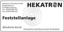 Hekatron Abnahmeschild für Feststellanlagen, 200x143mm (3740888)