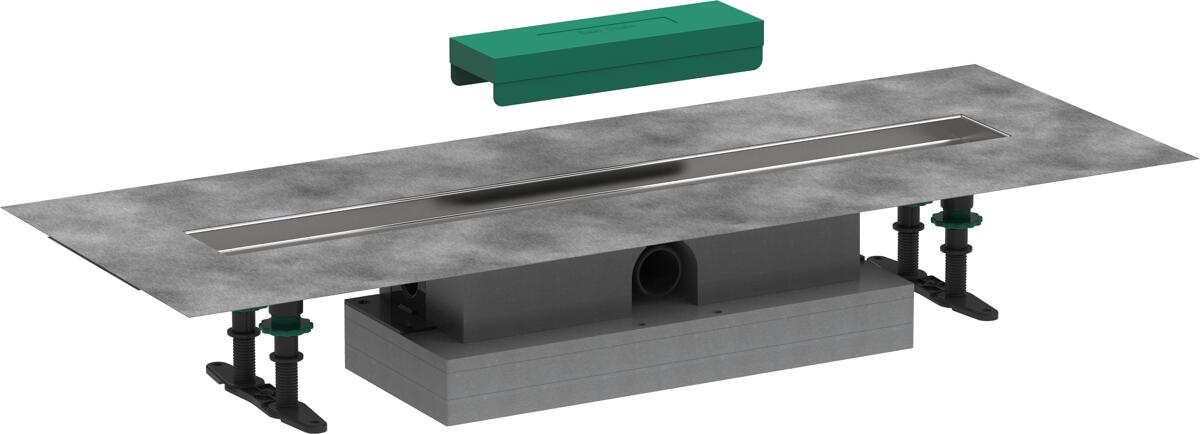 hansgrohe uBox universal Komplettset für flache Installation 700 für Duschrinnen Fertigsets, Kunststoff/Edelstahl, (56017180)