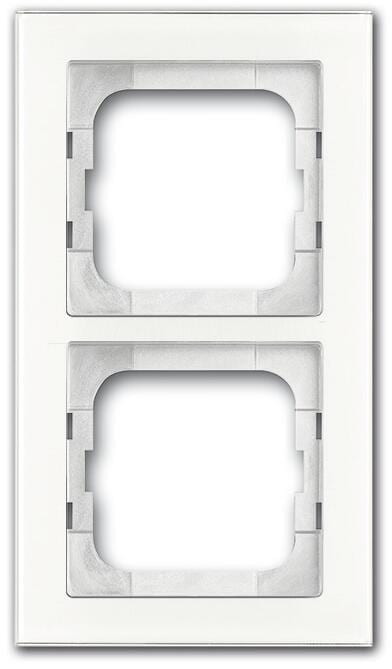 Busch-Jaeger 1722-280 Abdeckrahmen, Busch-Axcent Pur, 2-fach Rahmen, weißglas (2CKA001754A4438)
