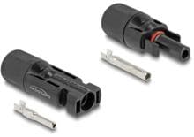 Delock DL4 Solar Steckverbinder für Kabel zum Crimpen, Stecker und Buchse, schwarz (60670)