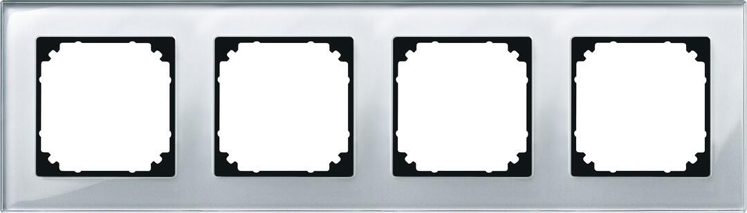 Merten MEG4040-2320 Echtglasrahmen, M-Plan, 4fach, Kristallweiß