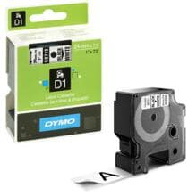 Dymo D1-Schriftband, 24mmx7m, schwarz auf weiß (S0720930)