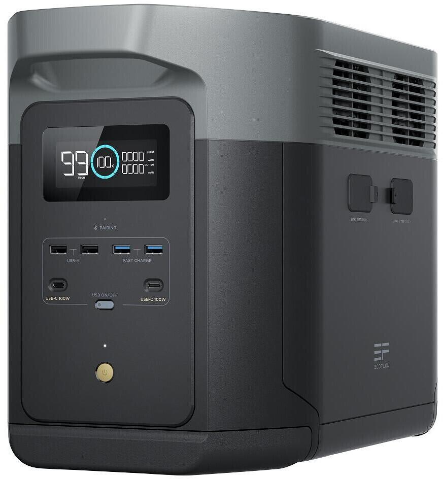 Ecoflow Delta 2 Max Powerstation, 4x USB-A, 1x DC-Out, 2x USB-C, schwarz
