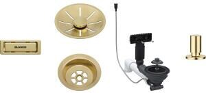 Blanco Ablaufgarnitur Set 1 x 3,5"" mit Zugknopf InFino, satin gold (207427)