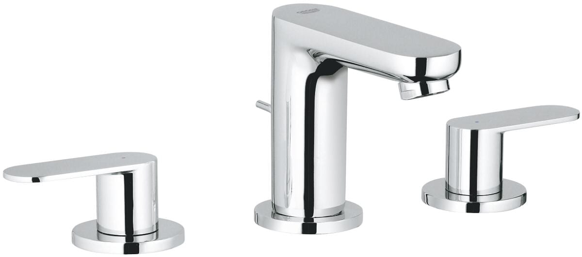 GROHE Eurosmart Cosmopolitan 3-Loch-Waschtischbatterie, Zugstangen-Ablaufgarnitur 1 1/4"", chrom (20187000)