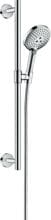 hansgrohe Raindance Select S Duschset 120 3 Strahlarten mit Duschstange 65 cm, Messing, 15 l/min, 125 mm, Chrom, (26320000)