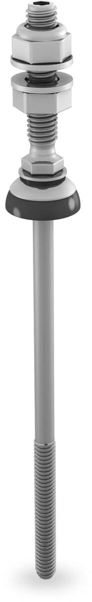 K2 Systems Solarbefestiger 8x195/M10x70, mit Faserzement Dichtung für Stahl, Bohrspitze, vormontiert, silber (2003031)